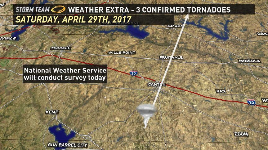 canton texas tornado path map